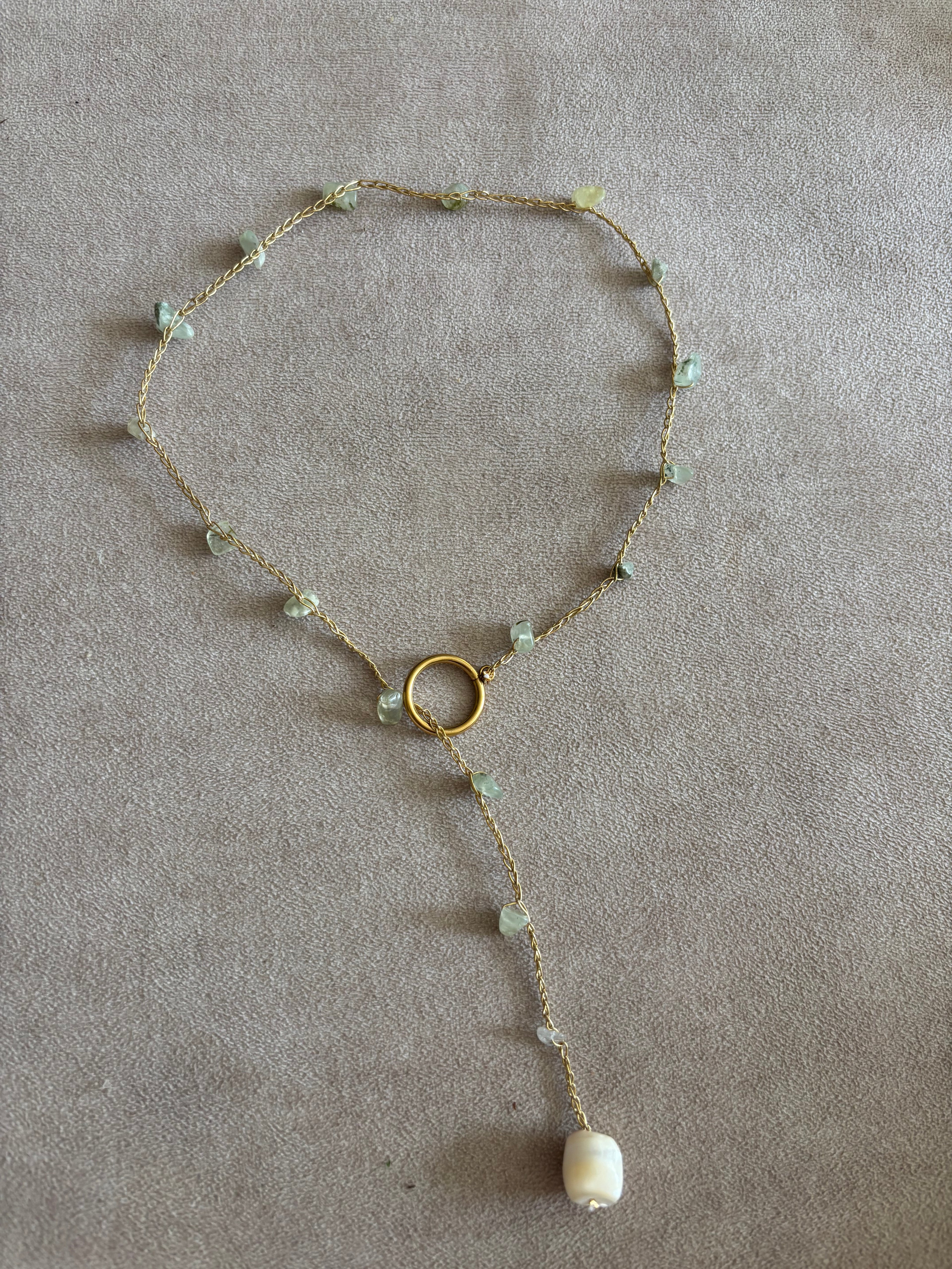 Collar verde perla